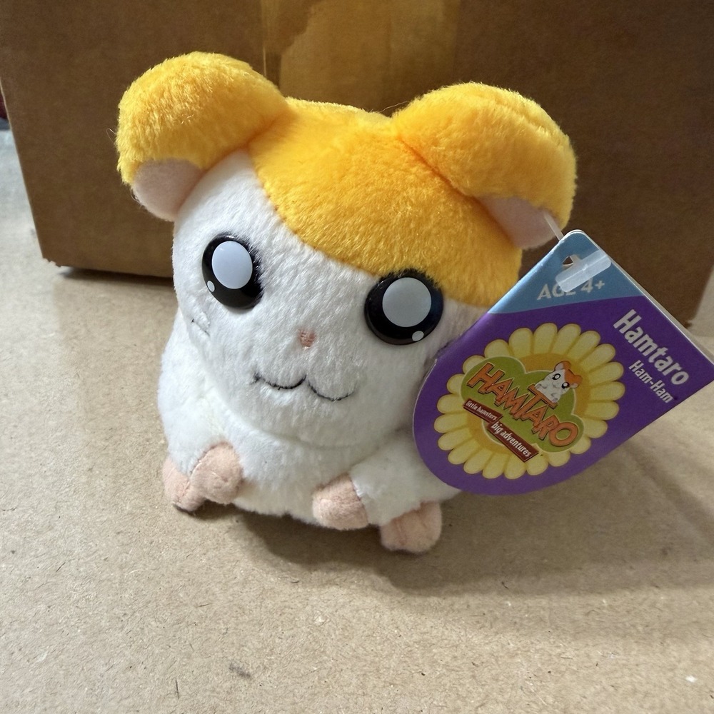 Vintage 2002 Anime Hamtaro Ham-Ham Plush Toy Hasbro with Tags 3.5"